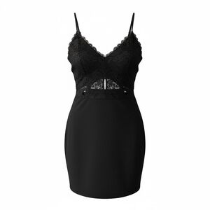 Black lace mini dress